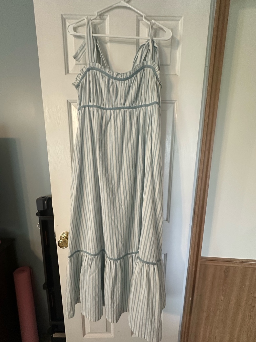 Pinkblush Light Blue and White Striped Maxi Dress